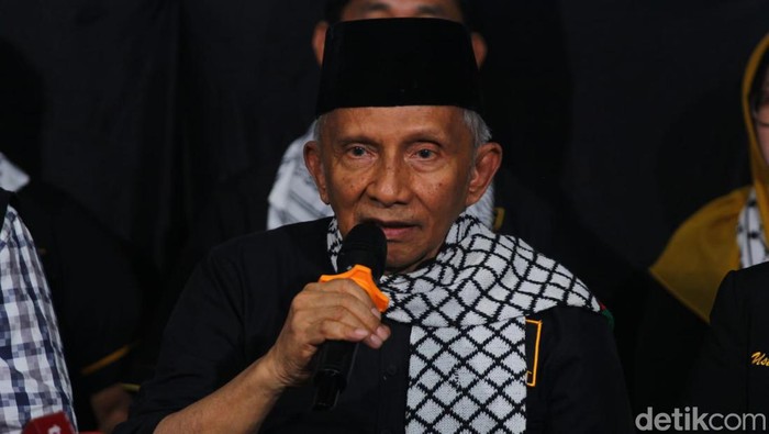 Deklarasi Partai Ummat dukung pasangan Anies Baswedan-Muhaimin Iskandar di kediaman Amien Rais, Condongcatur, Depok, Sleman, Rabu (18/10/2023)