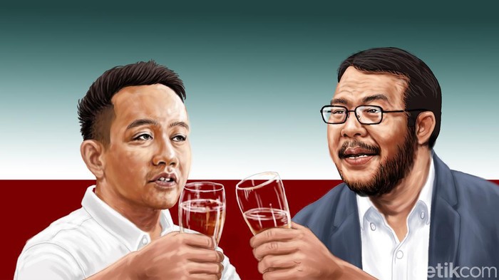 Ilustrasi Wali Kota Solo Gibran Rakabuming Raka dan Ketua MK Anwar Usman yang juga merupakan pamannya.
