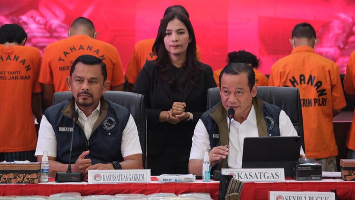 Jumpa pers Satgas Antinarkoba Polri