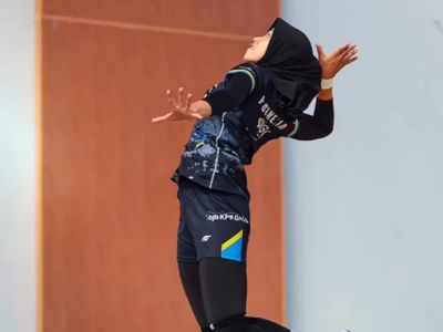10 Foto Megawati, Atlet Voli Pertama Berhijab di Asia Timur Debut di Korea