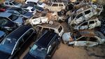 Penampakan Kuburan Mobil Korban Perang di Sderot Israel