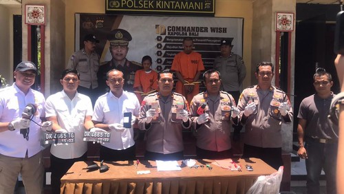 Polsek Kintamani menangkap pasangan kekasih atas tindak pidana penipuan dan pencurian. (Dok. Polsek Kintamani)