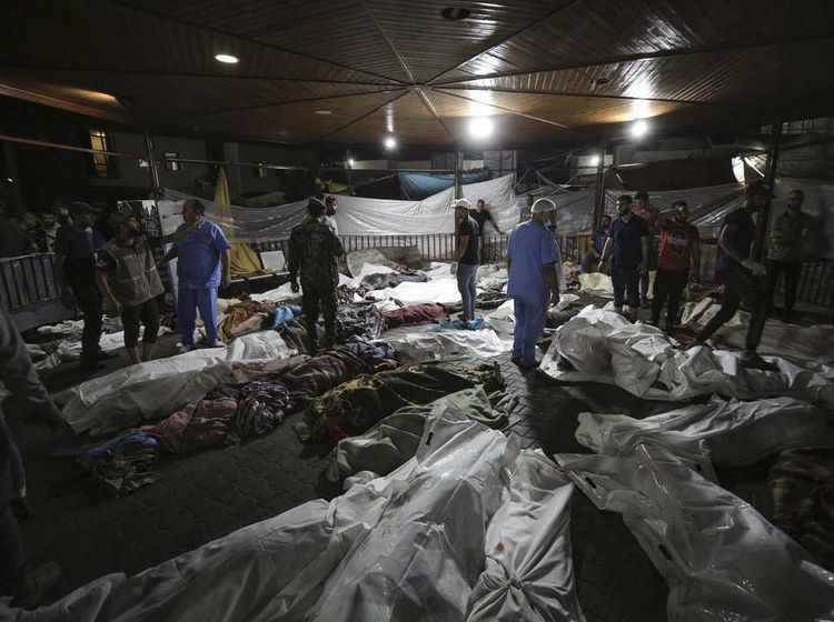 Biadab! Ini Penampakan Ratusan Jenazah Korban Bom Israel di RS Gaza