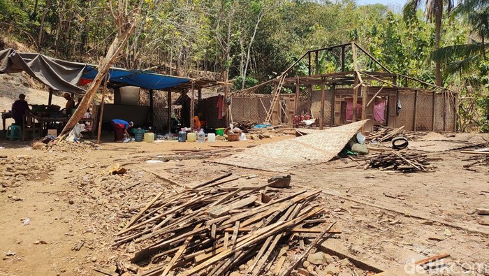 Relokasi Rumah warga direlokasi karena serangan monyet ekor panjang.