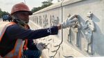 Pembatas Flyover Mochtar Kusumaatmadja Dipasangi Ornamen Khas Sunda