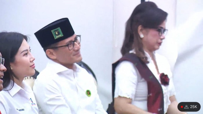 Sandiaga Uno dalam acara pengumuman cawapres Ganjar Pranowo. (YouTube PDIP)