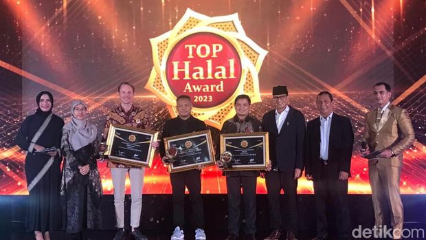 Acara penghargaan Top Halal Award 2023 di Hotel Aryaduta Menteng, Jakarta Pusat, Rabu (18/10/2023)