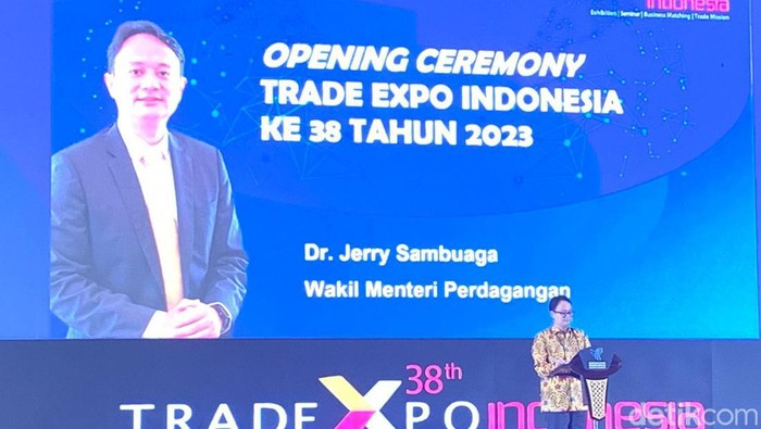 Wakil Menteri Perdagangan Jerry Sambuaga di Trade Expo Indonesia 2023