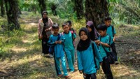 Minimnya akses jalan menuju sekolah mereka mengakibatkan para siswa dan guru terpaksa melintasi hutan dan jembatan bambu yang rusak, sejauh 2 kilometer dari pemukiman. 