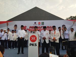 Sambangi DPP PKS, Anies-Cak Imin Disambut Yaa Lal Wathan