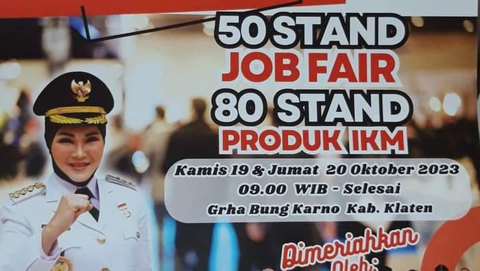 Leaflet pengumuman Klaten 4.0 industry and career expo 2023.
