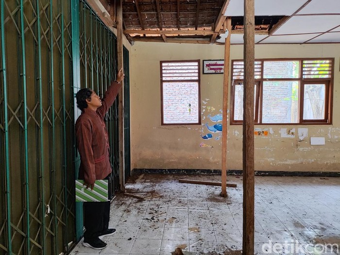 Kondisi ruangan di SDN 1 Candibaru 1 Gunungkidul, DIY, Kamis (19/10/2023).