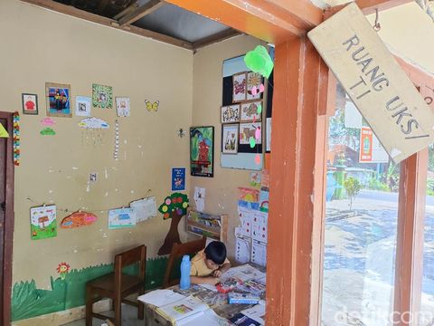 Kondisi ruangan di SDN 1 Candibaru 1 Gunungkidul, DIY, Kamis (19/10/2023).