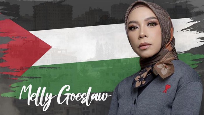 Penyanyi Melly Goeslaw berdonasi baju dan penjualannya 100% donasi untuk Palestina