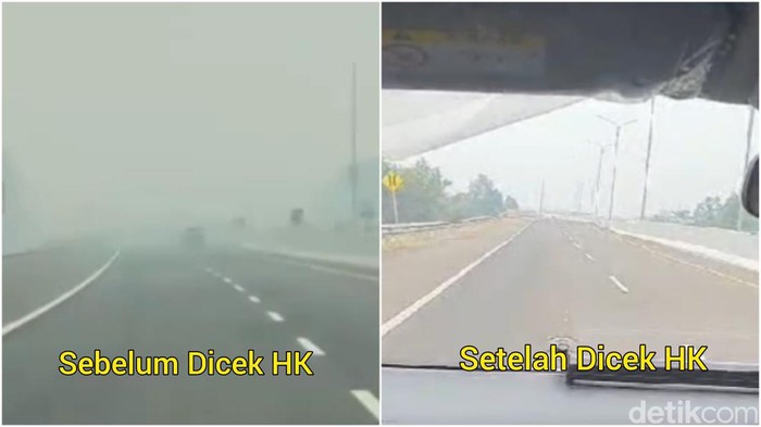 Tangkapan layar kondisi di ruas tol Palembang-Prabumulih..