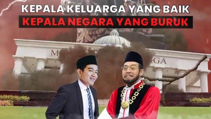 Tangkapan layar video sindiran BEM UNS ke keluarga Jokowi.