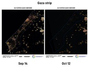 Foto Satelit Before After Gaza Gelap Gulita, Listrik Diputus Israel