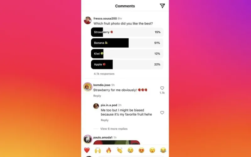 Fitur Jajak Pendapat/Polling di Kolom Komentar Instagram