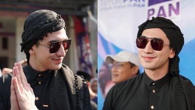 7 Gaya Verrell Bramasta Cari Dukungan ke Daerah Jelang Pemilu, Pakai Gamis