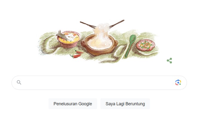 papeda jadi Google Doodle hari ini
