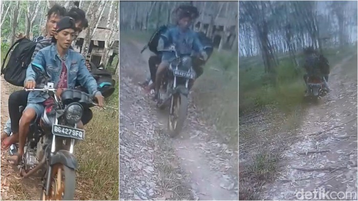 Perampokan di kebun karet Ogan Komering Ulu terekam kamera bocah yang mau main ke sungai.