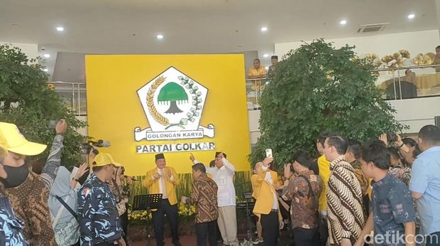 Prabowo di HUT Golkar. (Dwi/detikcom)