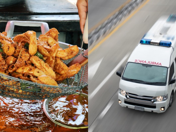 Sopir ambulance beli pisang goreng