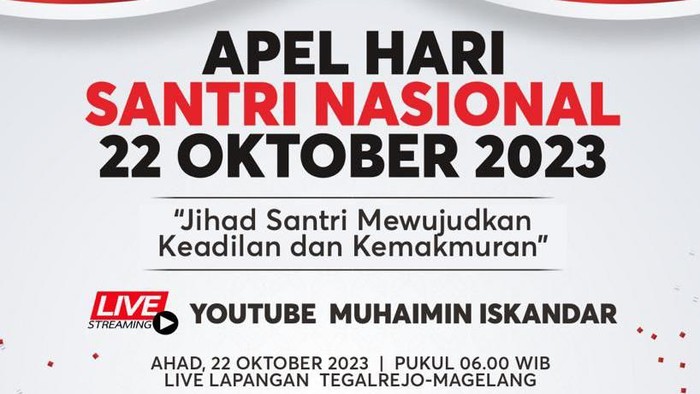Flyer peringatan Hari Santri Nasional 2023 di Magelang.