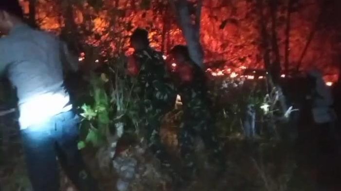 Kebakaran lahan di Kecamatan Tellusiattinge, Bone, Sulsel.