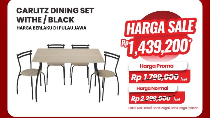 Meja Makan Ini Diskon Sampai Rp 850 ribu di Transmart Full Day Sale