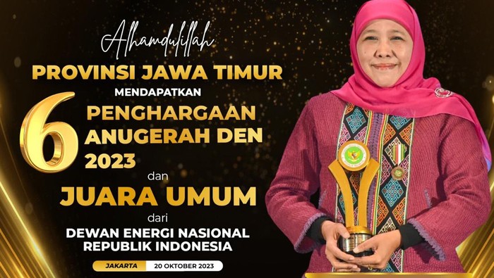 Pemprov Jatim Borong 6 Penghargaan di Ajang Anugerah Dewan Energi 2023