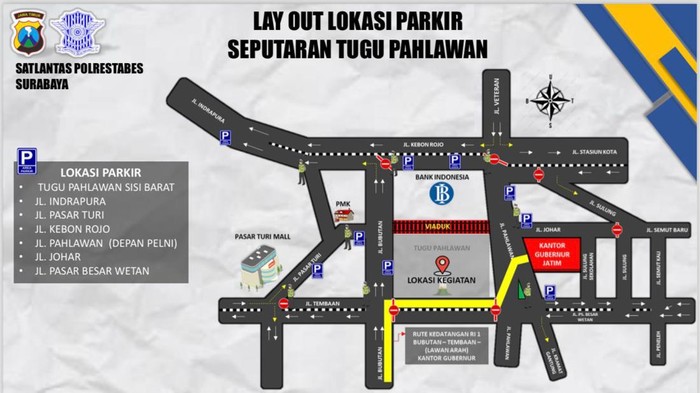 Rute pengalihan arus lalin Hari Santri 2023 Surabaya