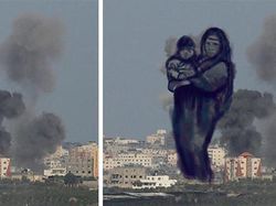 Seniman Palestina, Ubah Asap Perang Jadi Ilustrasi Menyayat Hati