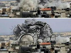 Seniman Palestina, Ubah Asap Perang Jadi Ilustrasi Menyayat Hati