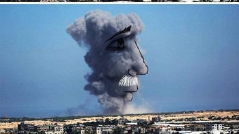 Ini adalah gambar seni terkait perang di masa silam, bukan saat konfil Israel Hamas saat ini. Foto: Boredpanda/Bushra Shanan