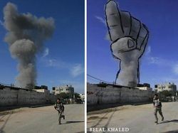 Seniman Palestina, Ubah Asap Perang Jadi Ilustrasi Menyayat Hati