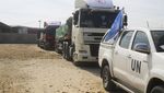 Truk-truk Pengangkut Bantuan Mulai Masuk Jalur Gaza, Warga Sujud Syukur