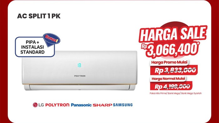 Yuk Merapat! Promo AC Split 1 PK Sampai Rp 1 Juta di Transmart Full Day Sale