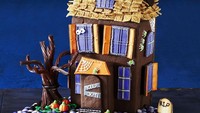Jika biasanya kue jahe dibentuk rumah yang cantik untuk perayaan natal, ada kue jahe berbeda di sini. Bentuknya didesain seperti rumah berhantu. Foto: Womans Day