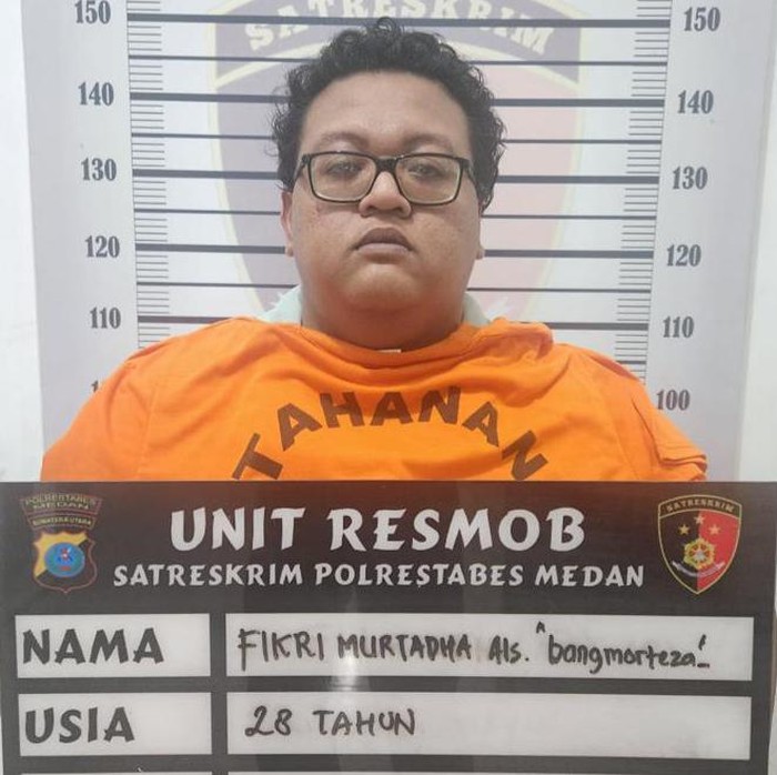 Fikri Murthada, pemilik akun Tiktok @bangmorteza (Foto: Dok. Polrestabes Medan)