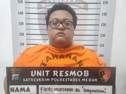 Fikri Murthada, pemilik akun Tiktok @bangmorteza (Foto: Dok. Polrestabes Medan)