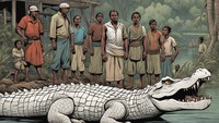 Awalnya, buaya putih jelmaan dari Elang Angka Wijaya itu hidup di lingkungan keraton, tepatnya di kolam yang berada di bangunan Lunjuk Keraton Kasepuhan. Namun, lanjut dia, saat sudah besar buaya putih tersebut berpindah tempat ke Sungai Kriyan, yang memang lokasinya tak jauh dari keraton. Sultan merasa jengkel dengan tingkah anaknya ini, karena tak nurut. Hingga akhirnya jadi buaya putih. Tentu ini juga harus menjadi pelajaran hidup, ucapnya. (Ilustrasi gambar ini memanfaatkan bantuan alat sumber terbuka AI bernama AI Comic Factory).