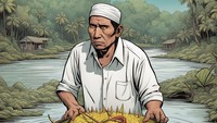 Ia menambahkan masyarakat sekitar Sungai Kriyan masih mempercayai tentang mitos buaya putih tersebut. Bahkan, lanjut dia, ada tradisi tersendiri saat masyarakat sekitar melihat buaya putih. Tradisinya lempar tumpengan ke sungai kalau ada masyarakat yang melihat buaya putih. Sama-sama menjaga lingkungan, ucapnya. (Ilustrasi gambar ini memanfaatkan bantuan alat sumber terbuka AI bernama AI Comic Factory).