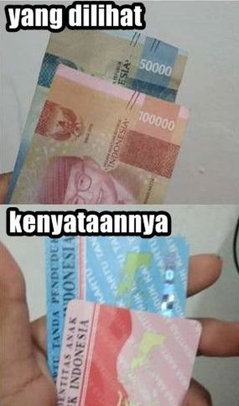 Sudah tanggal tua nih, sabar-sabar ya menanti gajian cair ke rekening. Lihat meme berikut deh buat menghibur kalian.