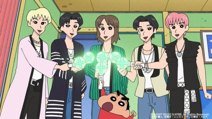 Kolaborasi TXT dan Crayon Shinchan.