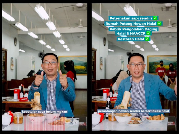 Aksi Ridwan Kamil Jadi Food Vlogger, Promosikan Bakso Enak di Bandung