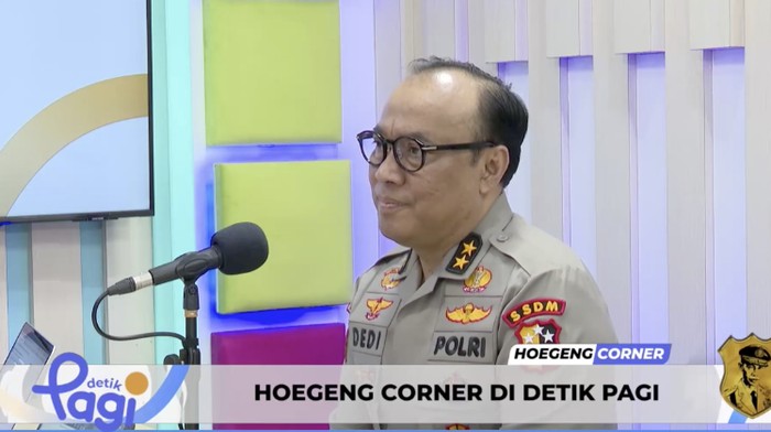 As SDM Kapolri, Irjen Dedi Prasetyo, dalam program Hoegeng Corner detikPagi, Senin (23/10/2023).