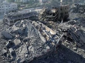 Penampakan Hancurnya Bangunan Kota Zahra Gaza Seusai Serangan Israel