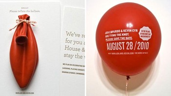 Undangannya baru terlihat kalau balonnya sudah ditiup. Foto: Pinterest  