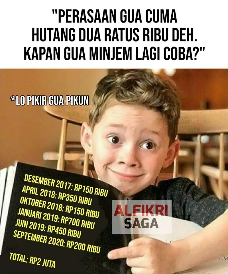 Konon, menagih hutang adalah tugas paling berat di muka bumi. Tetap semangat dan perkuat batin buat kamu yang sedang nagih hutang!